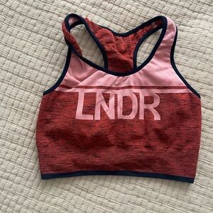 LNDR Red and Pink Sports Bra